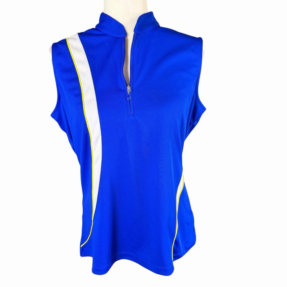 Vtg 90s EP Pro Tour Tech Women's Golf Shirt L Blue Pickleball Athleisure NWT